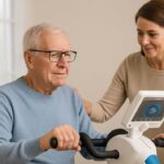 patient using medup v2 active passive physio trainer