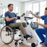 man using therapy cycle for chronic condition rehabilitation